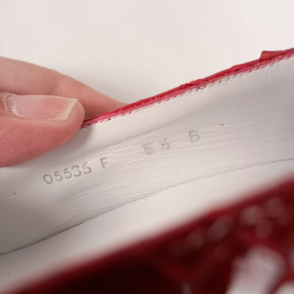 Charles Jourdan Python Red Patent Leather Pumps H… - image 2